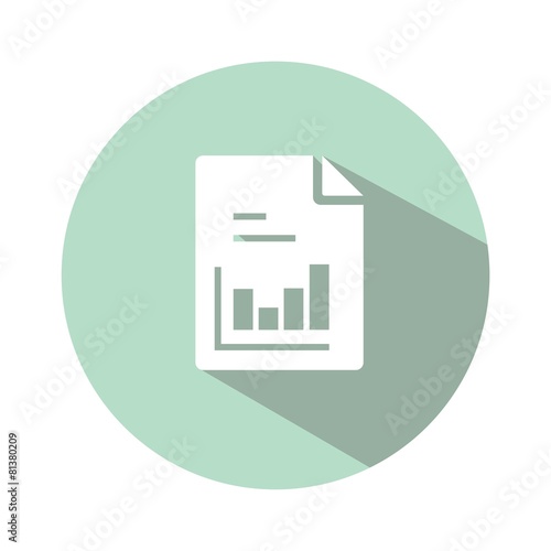 Icono hoja gráfico barras azul botón sombra