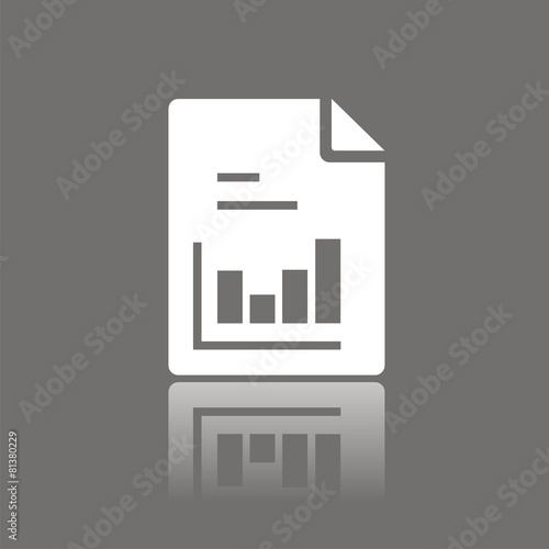 Icono hoja gráfico barras FO reflejo