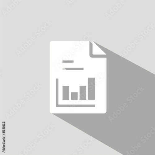 Icono hoja gráfico barras gris sombra