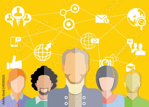 group of people and social network concept