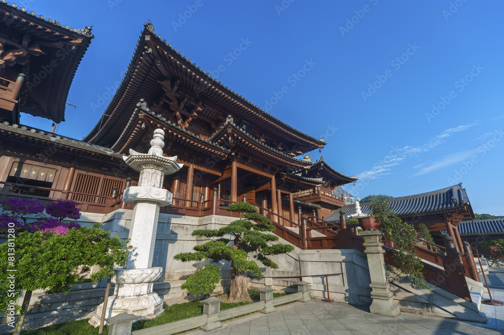 Chinese Temple - Chi Lin Nunnery in Hong Kong.