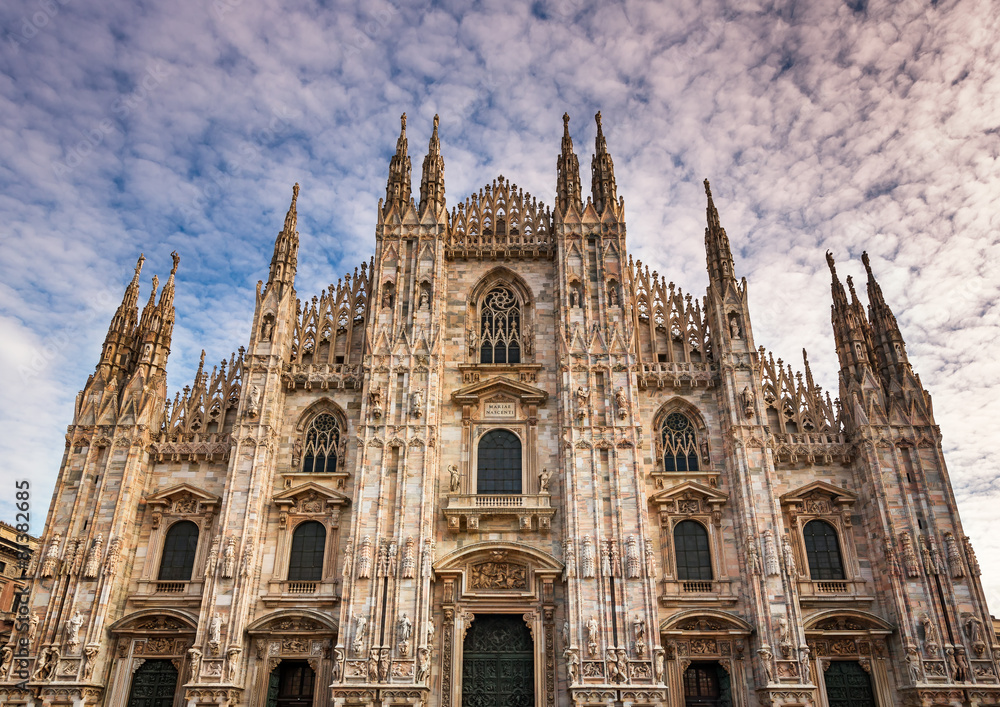 Facade of Milan Cathedral (Duomo di Milan) in the Morning, Milan