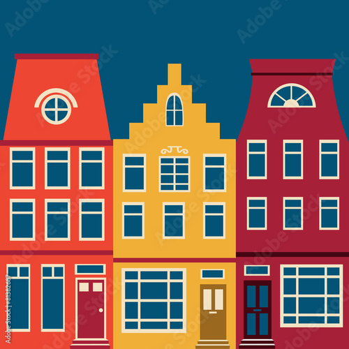 Cute Amsterdam houses set