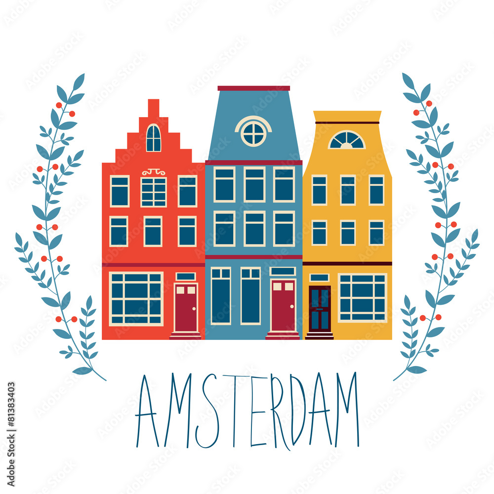 Cute Amsterdam houses set