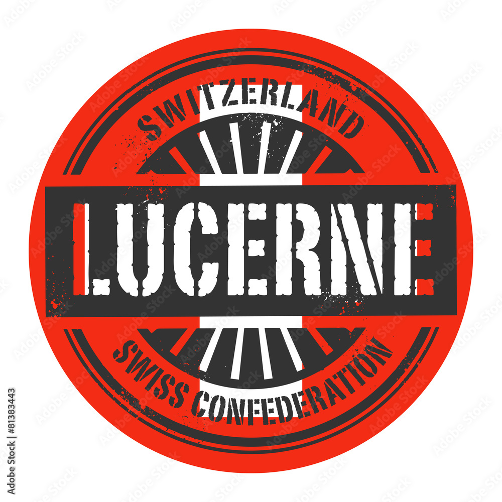 Fototapeta premium Grunge rubber stamp with the text Switzerland, Lucerne