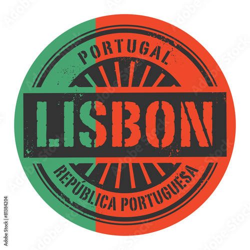 Grunge rubber stamp with the text Portugal, Lisbon