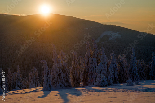 Fototapeta Naklejka Na Ścianę i Meble -  Sunrise in Beskidy mountains