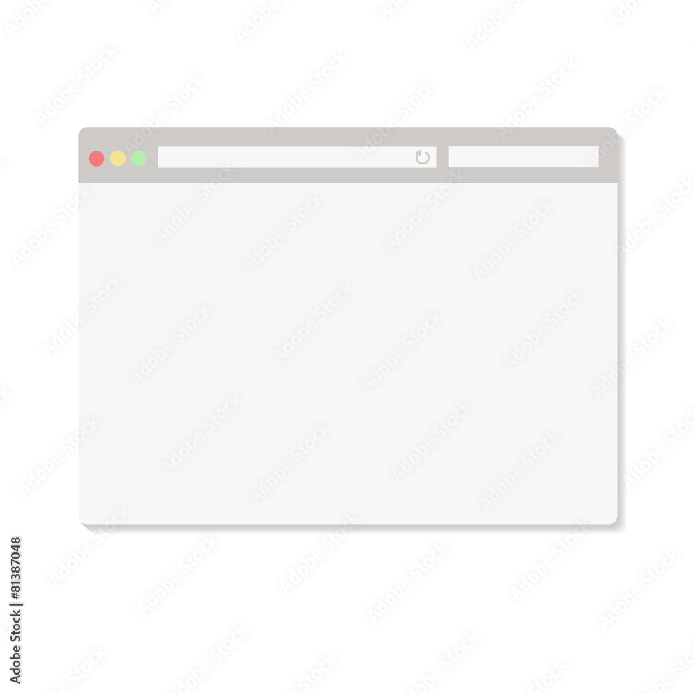 Simple browser window on white