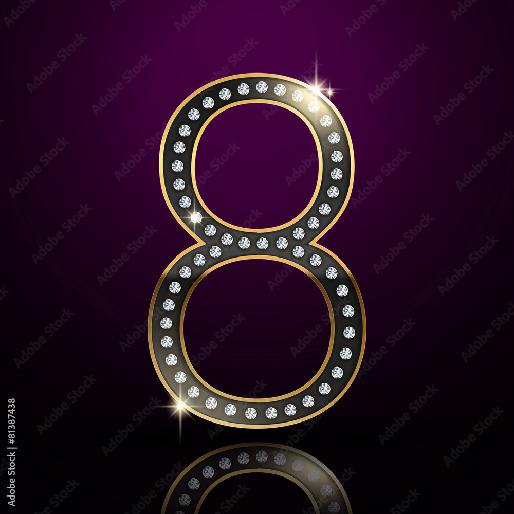 3d elegant diamond number 8 3d elegant diamond number 8
