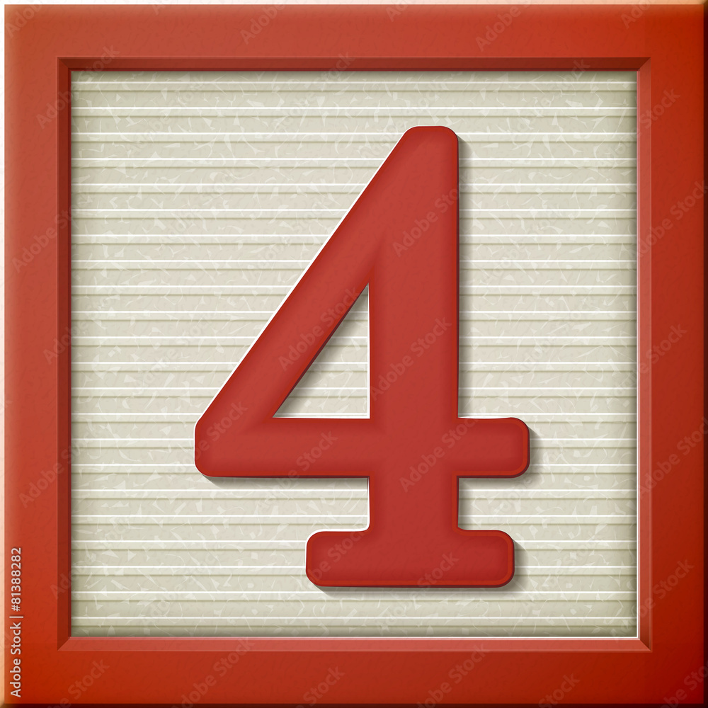 Obraz premium 3d red number block 4