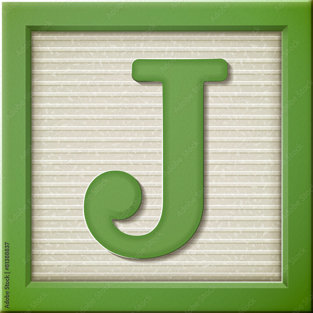 3d green letter block J Stock Vector | Adobe Stock