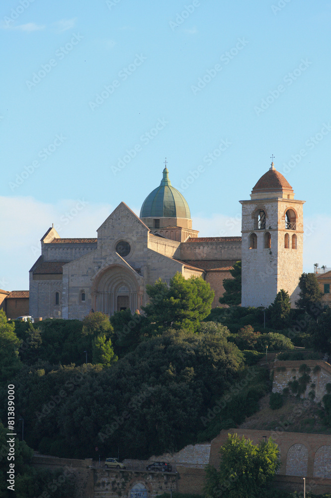 Temple on hill, cathedral of Saint Kiriak. Ancona, Italy