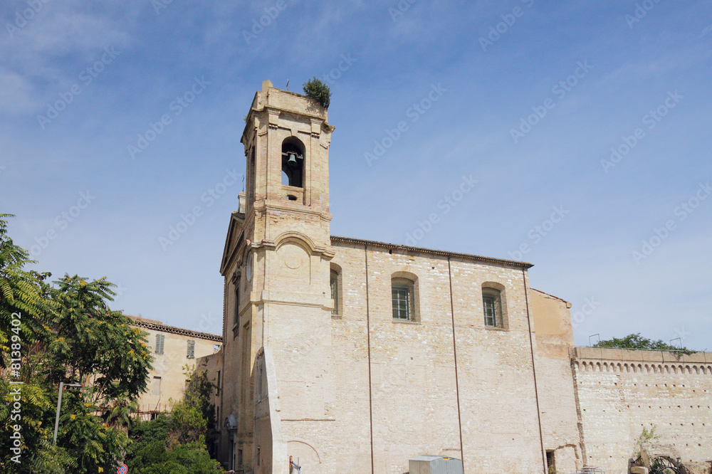 Medieval church, belltower. Ancona, Italy