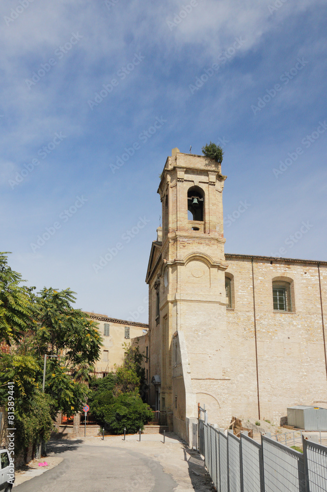 Medieval church with belltower. Ancona, Italy