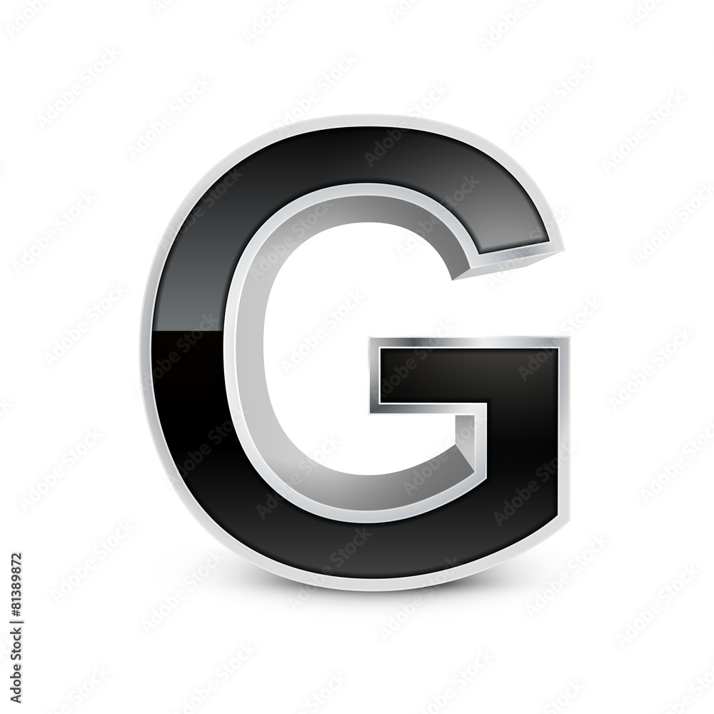 3d black metal alphabet G 3d black metal alphabet G