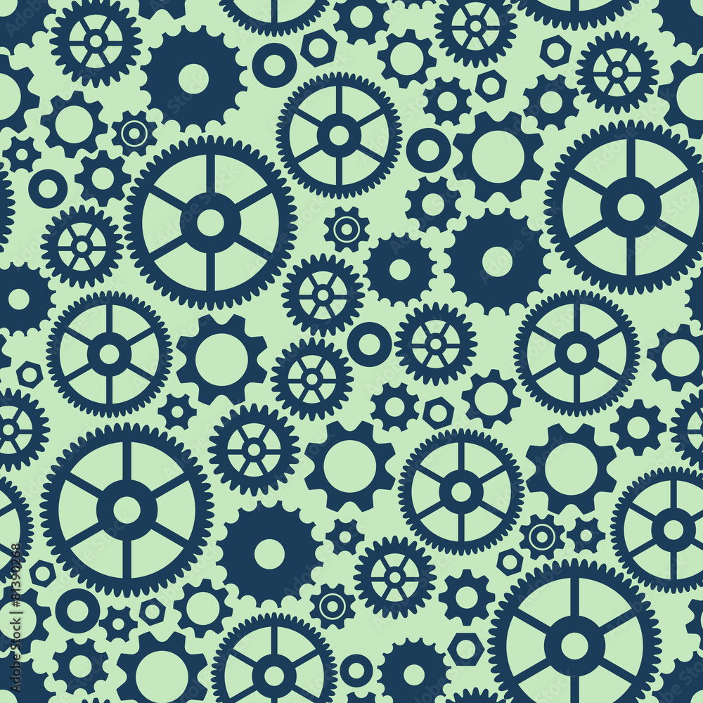 Seamless colorful background with gears in flat design Seamless colorful background with gears in flat design