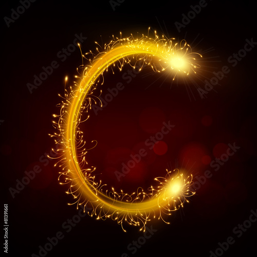 3d sparkler firework letter C