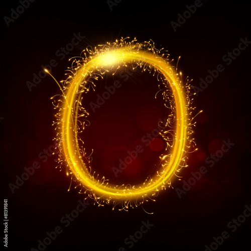 3d sparkler firework number 0