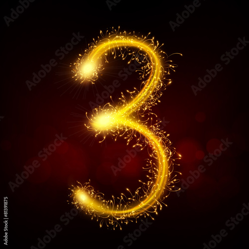 3d sparkler firework number 3