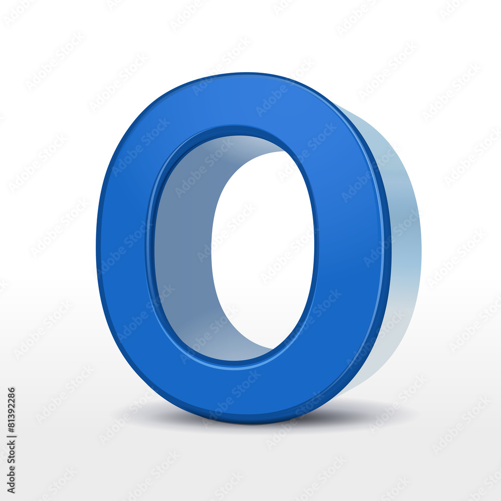 3d blue alphabet O 3d blue alphabet O