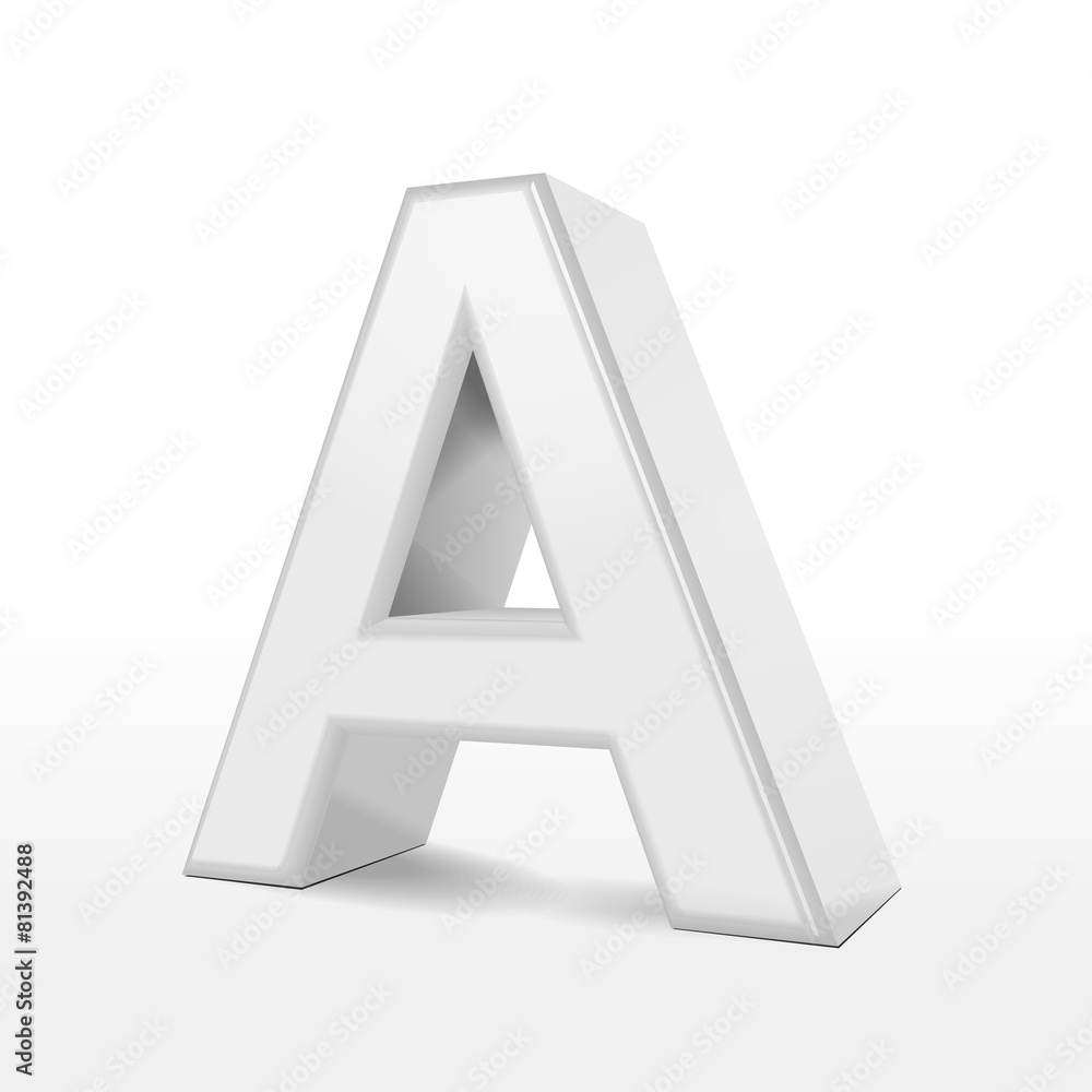 3d white alphabet A 3d white alphabet A