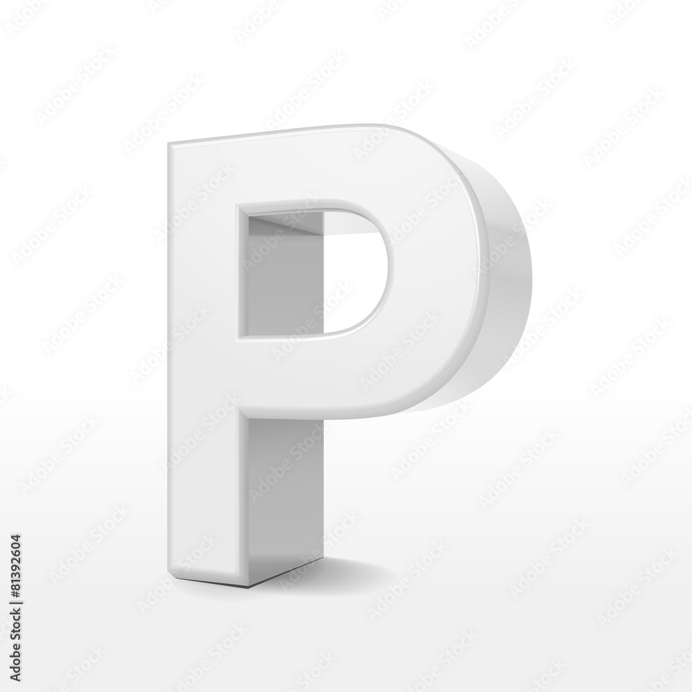 3d white alphabet P 3d white alphabet P