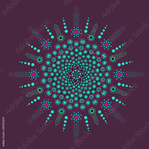 Violet mandala decor illustration