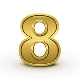 3d bright golden number 8