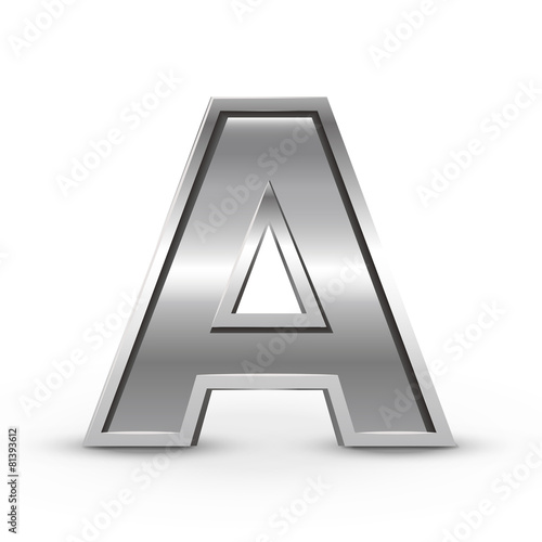 3d metal letter A