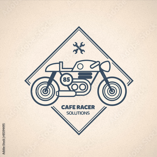 Vintage Motorbike Label. Vector Cafe Racer Emblem