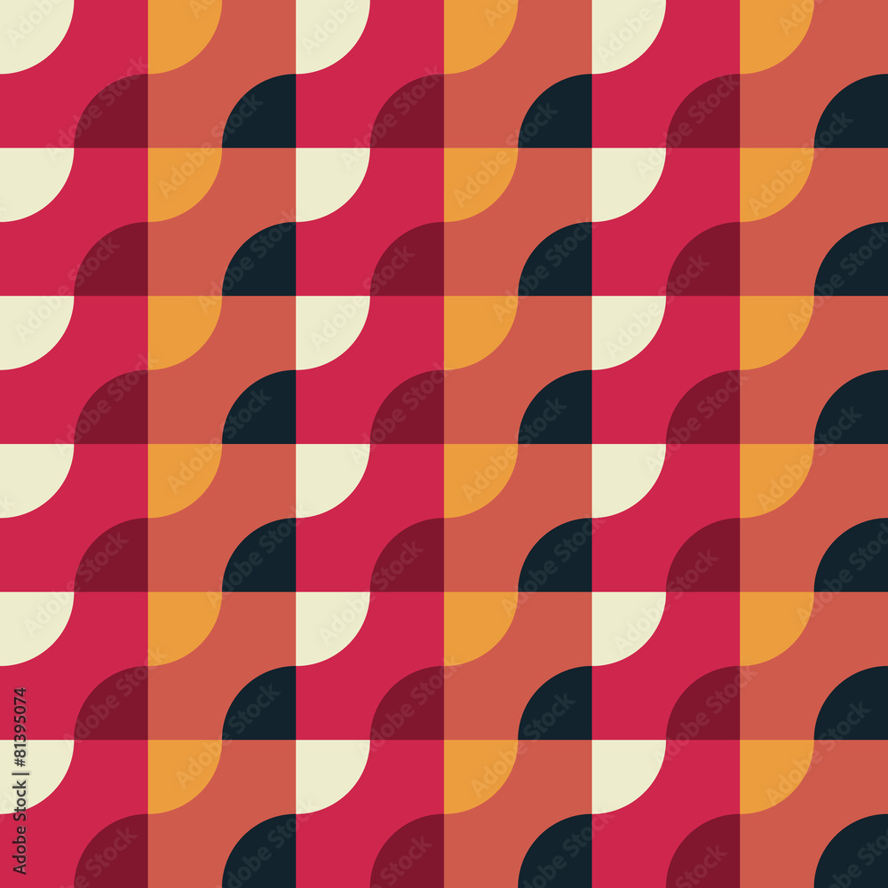Retro Geometric Red Pattern. Vector seamless background Retro Geometric Red Pattern. Vector seamless background