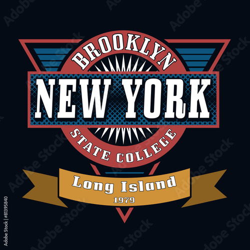 Brooklyn State College T-shirt Typography Graphics, Vector Illus