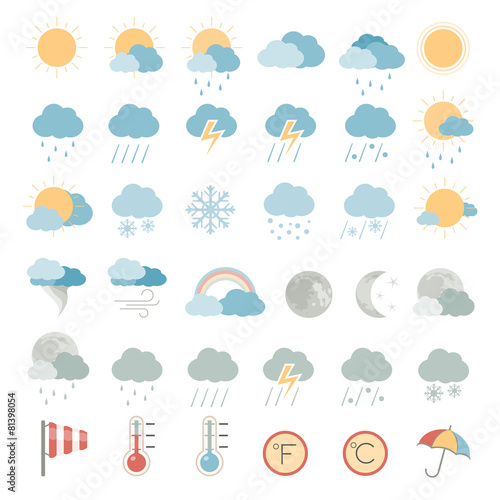 Fototapeta Flat Icons - Weather