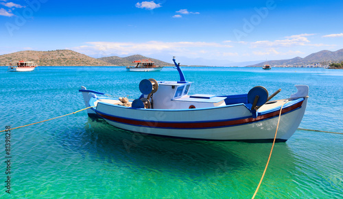 Fishing and pleasure boats off the coast of Crete. © photoff