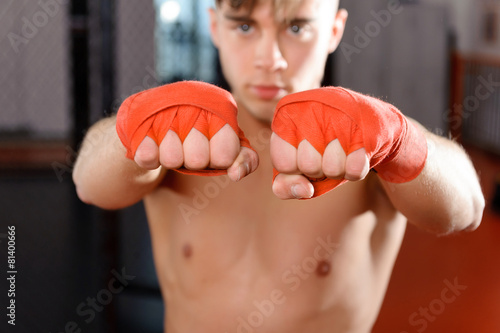 Kickboxer shows his bandages