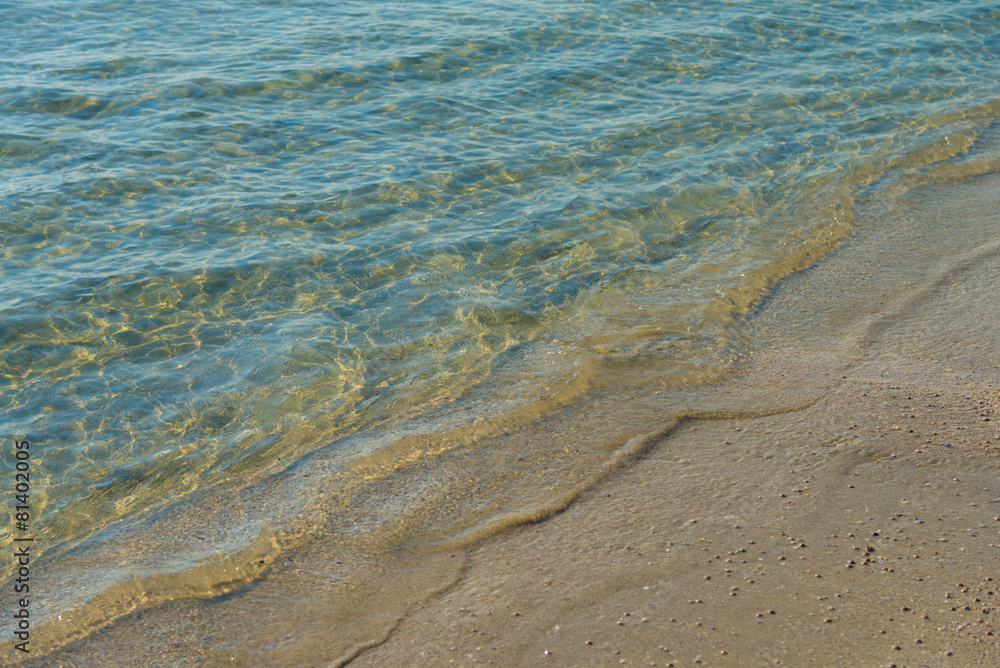 Clear sea water on the beach