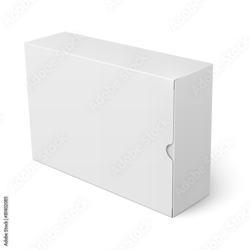White cardboard box template.