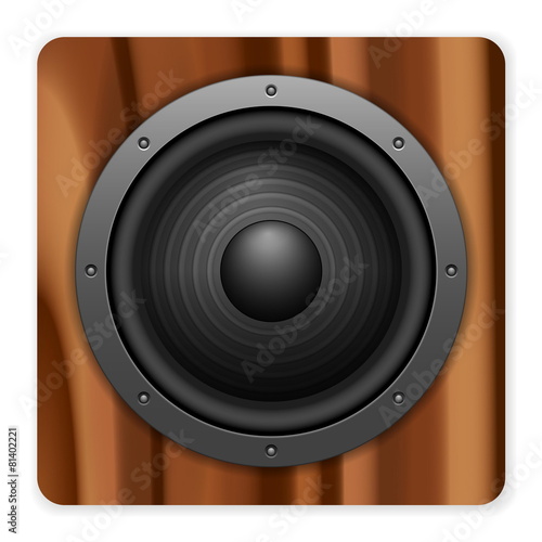 wooden sound speaker icon