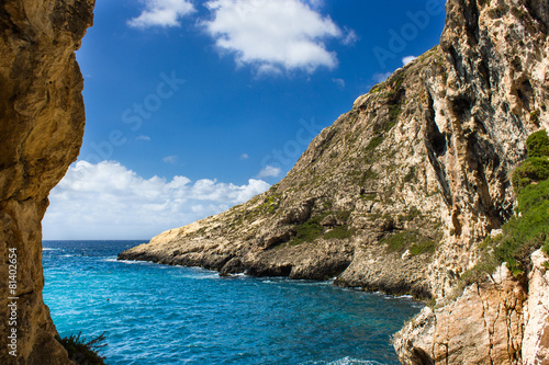 blue sea of the island of Gozo in Malta