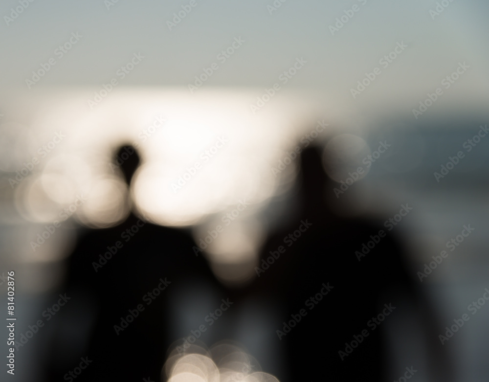 Defocused silhouette of people background