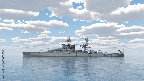 Photo American battleship of World War 2