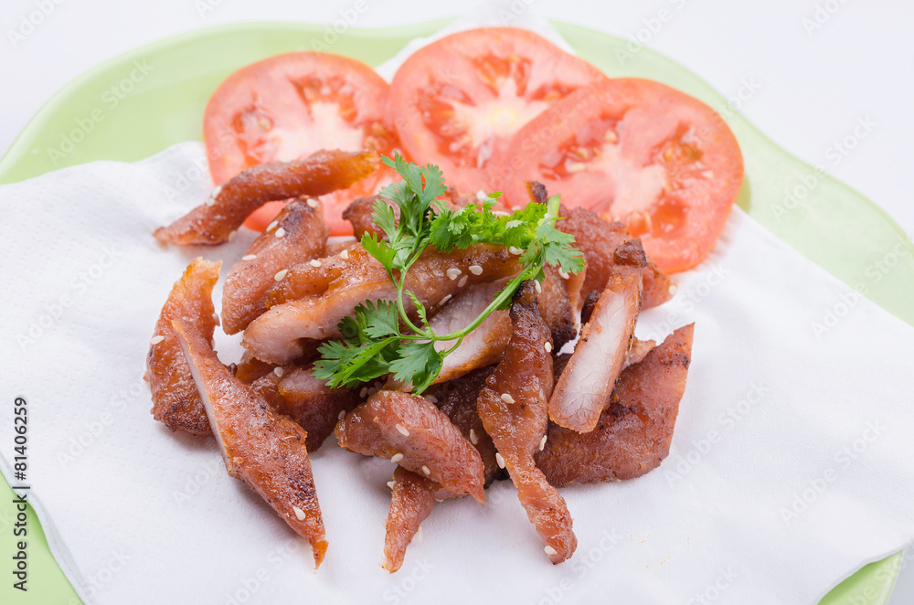 fried pork with white sesame seeds fried pork with white sesame seeds