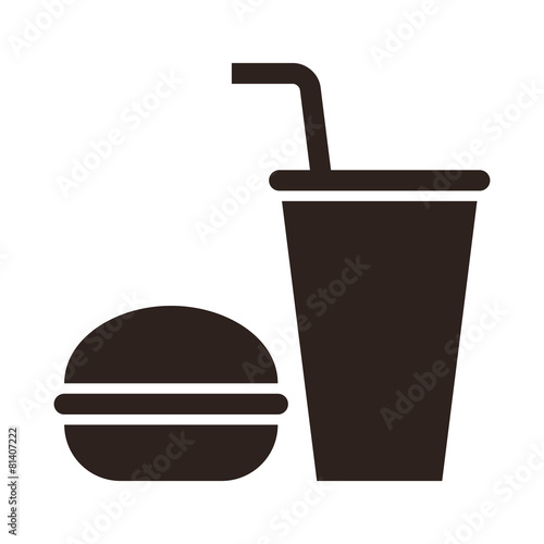 Fast food. Hamburger and drink icon