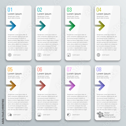 Infographics Vector Arrow Buttons, 8-Step