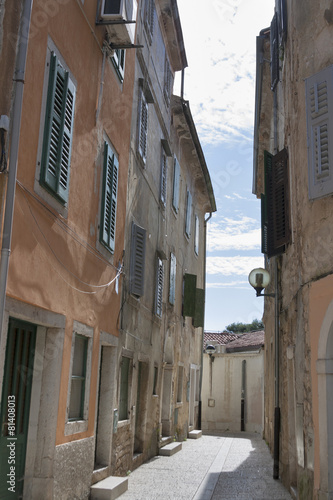 Porec narrow street in Croatia