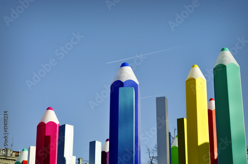 The tall pencils - monument in Moscow.