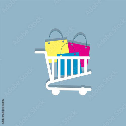 shopping carts flat icon  vector illustration eps10