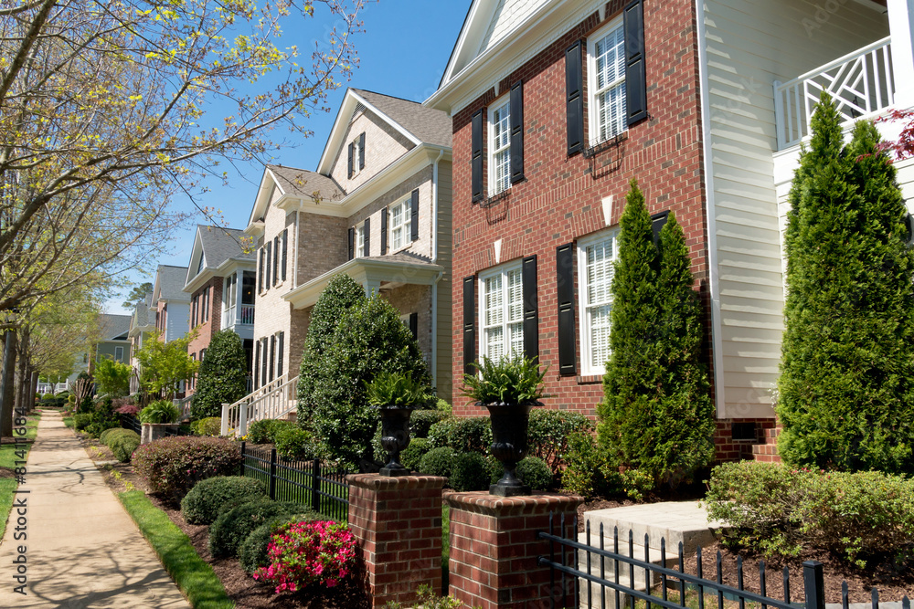 Residential street in spring