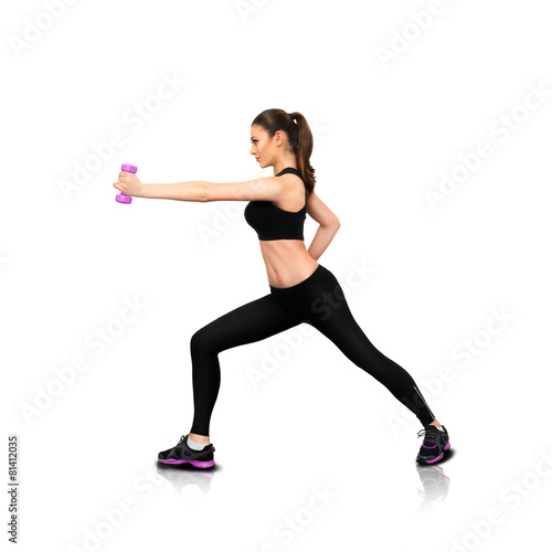 beautiful athletic girl doing fitness © ponomarencko