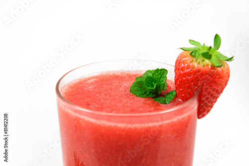 A glass of Fresh strawberry smoothie